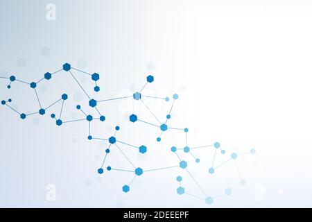 Structure molecule and communication. Dna, atom, neurons. Scientific concept for your design. Connected lines with dots. Medical, technology Stock Vector
