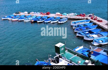 the touristic port of Gallipoli Puglia Italy Stock Photo