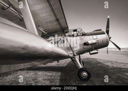 biplane ready for take off Stock Photo