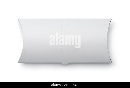 Top view of white blank doner kebab paper packaging isolated on white Stock Photo