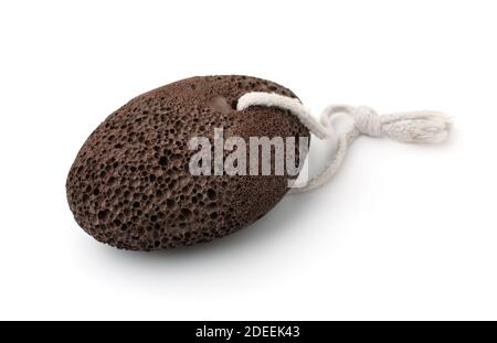 Pumice stone foot scrub isolated on white Stock Photo