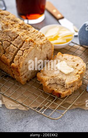 Beer bread on a cooling rack Stock Photo
