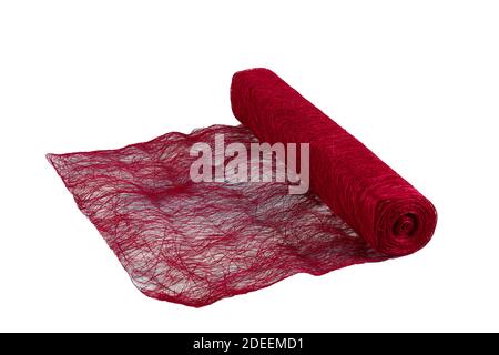 Abaca fabric. Handmade Abaca Fiber Sheet Craft.  Abaca Scrunch Mesh Roll. This can be used for flower arrangement and decorations, DIY crafts and proj Stock Photo