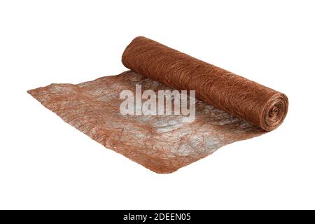 Abaca fabric. Handmade Abaca Fiber Sheet Craft.  Abaca Scrunch Mesh Roll. This can be used for flower arrangement and decorations, DIY crafts and proj Stock Photo