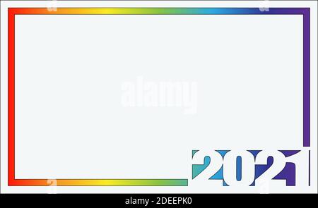 Christmas and New Year greeting card with 2021 year. Stock Vector