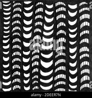 Fish scales ink texture. Abstract black and white hand drawn illustration, vintage background. Mermaid pattern texture Stock Photo