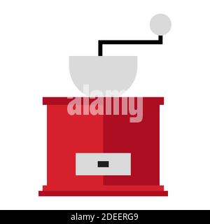 Manual coffee grinder. It looks classic. It can be used in cafes, restaurants, T-shirts, brochures, posters or for other purposes. Isolated on white b Stock Vector