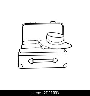 sketch of the suitcase on white background, isolated Stock Vector