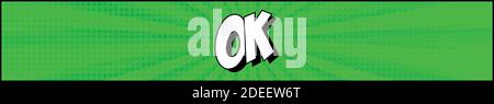 Panoramic green comic zoom with lines - Vector illustration Stock Vector