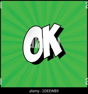 Panoramic green comic zoom with lines - Vector illustration Stock Vector