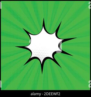 Panoramic green comic zoom with lines - Vector illustration Stock Vector
