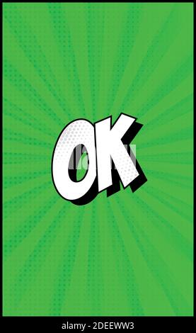 Panoramic green comic zoom with lines - Vector illustration Stock Vector