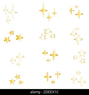 Star icon, Gold color premium set, vector illustration Stock Vector