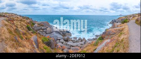 Landscape of Granite island near Victor Harbor in Australia Stock Photo