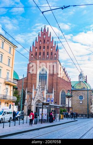 Basilica of Holy Trinity, is a gothic church and monastery of the Dominican Order. Cracow, Kraków County, Lesser Poland Voivodeship, Poland, Europe Stock Photo