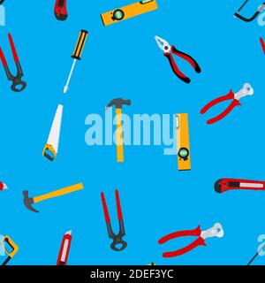 Repair Tools Seamless Pattern Background. Vector Illustration. Stock Vector