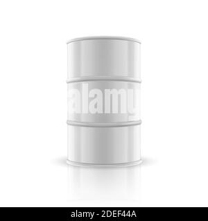 Download White Glossy Metal Barrel Mockup Template Stock Vector Image Art Alamy