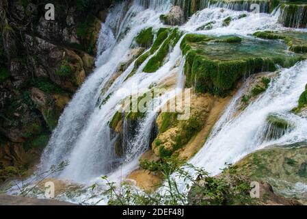 Beautiful El Meco waterfall, Huasteca Potosina, San Luis Potosi, Mexico Stock Photo