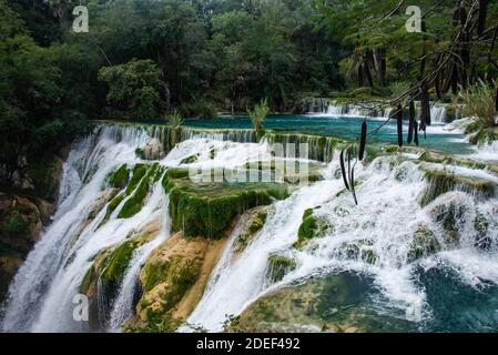 Beautiful El Meco waterfall, Huasteca Potosina, San Luis Potosi, Mexico Stock Photo