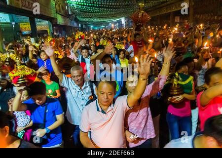 The Sto Nino de Cebu solemn procession is celebrated every January in Cebu City, Philippines Stock Photo