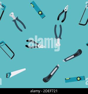 Repair Tools Seamless Pattern Background. Vector Illustration. Stock Vector