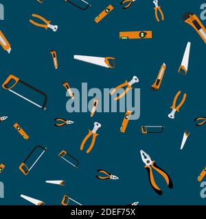 Repair Tools Seamless Pattern Background. Vector Illustration. Stock Vector