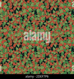 poinsettia leaves pattern in red and green Stock Vector
