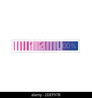 Creative vector illustration of level indicator meter with percentage units. Abstract concept graphic slider infographic element. Stock vector illustr Stock Vector