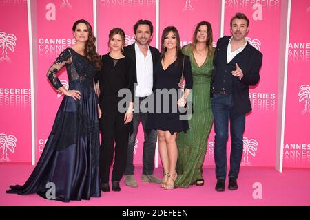 Carole Dechantre, Laly Meignan, Sebastien Roch, Elsa Esnoult, Patrick Puydebat and his wife from the serie ' 'Les mysteries de l'amour' attend the 2nd Cannesseries - International Series Festival at Palais des Festivals on April 06, 2019 in Cannes, France. Photo by David Niviere/ABACAPRESS.COM Stock Photo