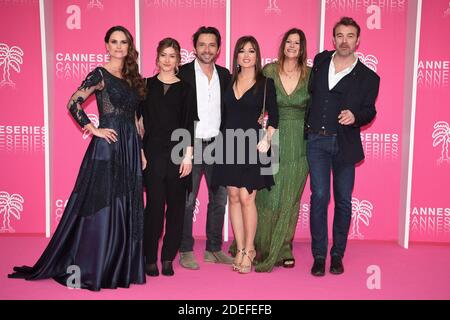 Carole Dechantre, Laly Meignan, Sebastien Roch, Elsa Esnoult, Patrick Puydebat and his wife from the serie ' 'Les mysteries de l'amour' attend the 2nd Cannesseries - International Series Festival at Palais des Festivals on April 06, 2019 in Cannes, France. Photo by David Niviere/ABACAPRESS.COM Stock Photo