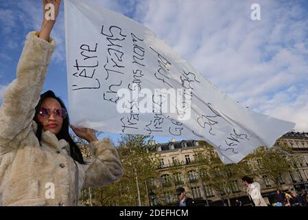 Rally against transphobia and violence against transgender people in Paris, France April 9, 2019, following the aggression of Julia on March 31 on the Place de la République by a group of men. Photo by Albert Bouxou/Avenir Pictures/ABACAPRESS.COM Stock Photo