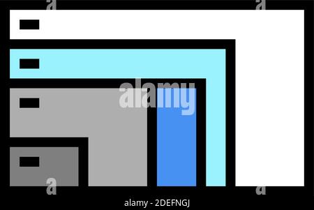 different resolution and diagonal computer monitor color icon vector illustration Stock Vector