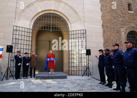 Nicole Belloubet Ministre de la Justice en discours pour inauguration de la prison de la sante lors de l'inauguration de la Maison d'Arret de la Prison de la Sante a Paris, France le 12 avril 2019. Photo by Vernier/JBV News/ABACAPRESS.COM Stock Photo