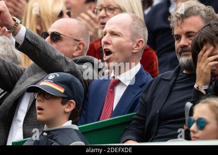 Prince Michel of Yugoslavia attends the men's singles final during day eight of the Rolex Monte-Carlo Masters at Monte-Carlo Country Club on April 21, 2019 in Monte-Carlo, Monaco. (Photo by David Niviere/ABACAPRESS.COM) Stock Photo