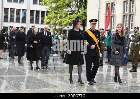 King Philippe, the Queen Mathilde of the Belgians and Crown Princess Elisabeth of Belgium at the funeral of Grand Duke Jean of Luxembourg at Cathedral Notre-Dame of Luxembourg in Luxembourg City, Luxembourg on May 4, 2019. Grand Duke Jean of Luxembourg has died at 98, April 23, 2019. Photo by David Niviere/ABACAPRESS.COM Stock Photo