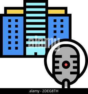 building of radio studio color icon vector illustration Stock Vector