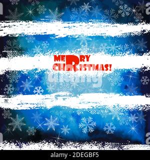 Blue background with snowflakes. Beautiful Christmas background. Vector illustration Stock Vector