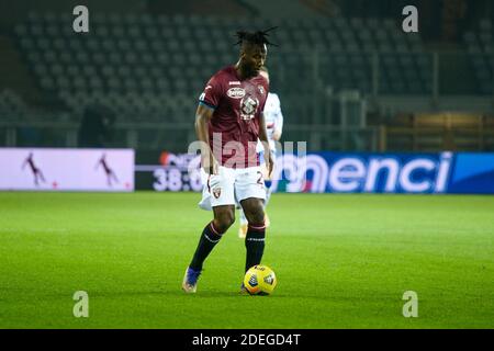 Turin, Italy. 30th Nov, 2020. Soualiho Meite during the Serie A match between Torino FC and UC Sampdoria at Stadio Olimpico Grande Torino Torino on November 30, 2020 in Turin, Italy. (Photo by Alberto Gandolfo/Pacific Press) Credit: Pacific Press Media Production Corp./Alamy Live News Stock Photo
