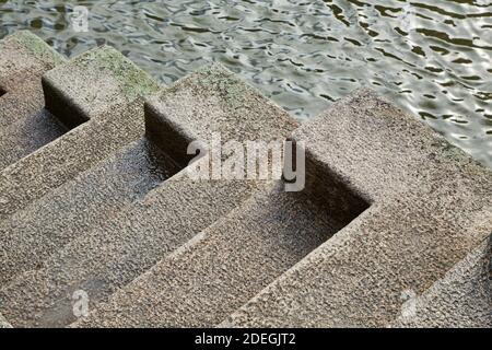 Concrete Stairs on the Quay Stock Photo