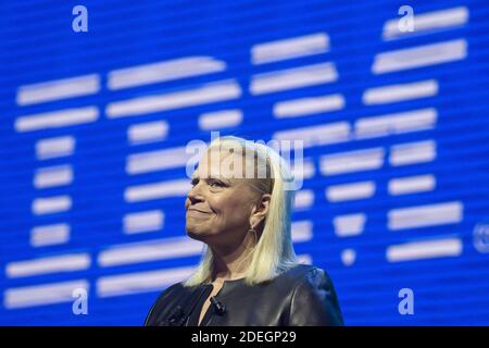 CEO of IBM, Virginia Rometty gestures as he speaks during his visit at the Vivatech startups and innovation fair (Viva Technology), in Paris on May 16, 2019. Photo by Eliot Blondet/ABACAPRESS.COM Stock Photo