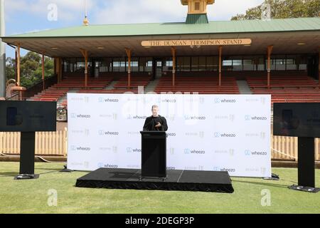 Sydney, Australia. 1st December 2020. Pictured: Cricket legend Michael Clarke. A new Australian designed and manufactured technology will assist the one in 10 Australians living with asthma manage their condition. Cricket legend Michael Clarke joined Respiri CEO Marjan Mikel to officially launch wheezo on the first day of summer – a particularly troubling time of year for Australians with asthma due to bushfire smoke and pollen thunderstorms aggravating the respiratory system. Australian designed and manufactured technology wheezo, assists asthma patients, particularly children and adolescents Stock Photo