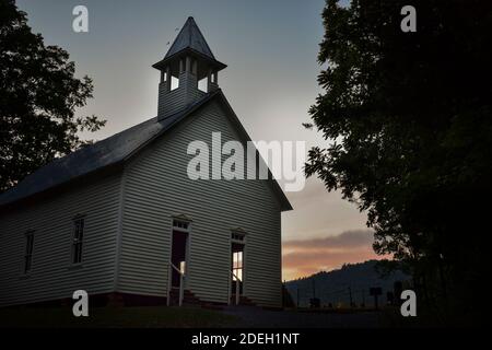 An old and abandoned church in the middle of the Great Smoky Mountains Stock Photo