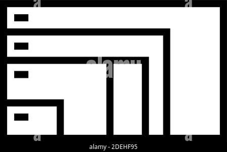 different resolution and diagonal computer monitor line icon vector illustration Stock Vector