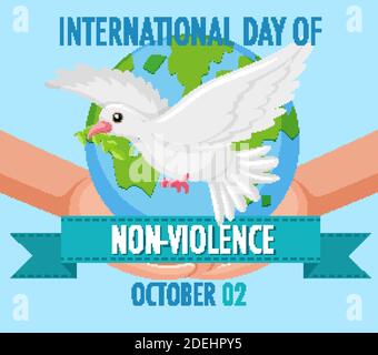 International day of non-violence icon illustration Stock Vector