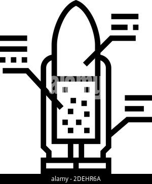 bullet characteristics and parts line icon vector illustration Stock ...