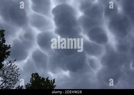 Mammatus clouds Stock Photo