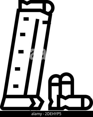gun magazine with bullets line icon vector illustration Stock Vector ...