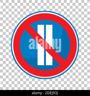 Parking prohibited on even days isolated on transparent background illustration Stock Vector
