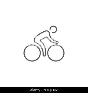 Cycling icon, color, line, outline vector sign, linear style pictogram isolated on white. Symbol, logo illustration. Stock Vector