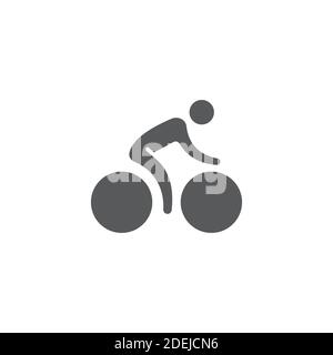 Cycling icon, color, line, outline vector sign, linear style pictogram isolated on white. Symbol, logo illustration. Stock Vector